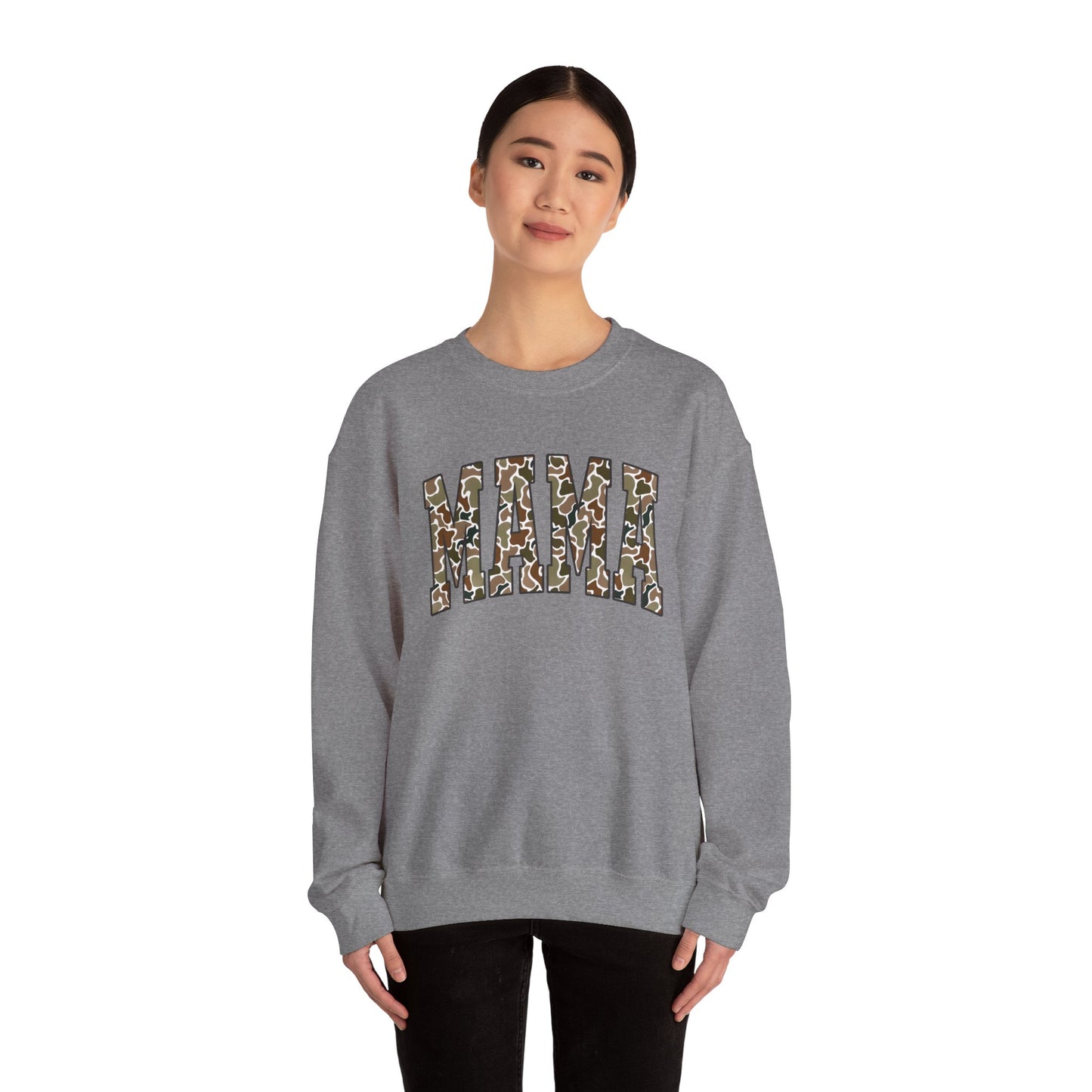 Mama Camouflage Crewneck Sweatshirt | Perfect Gift for Moms, Casual Wear, Comfortable Layering, Mother’s Day, Birthday