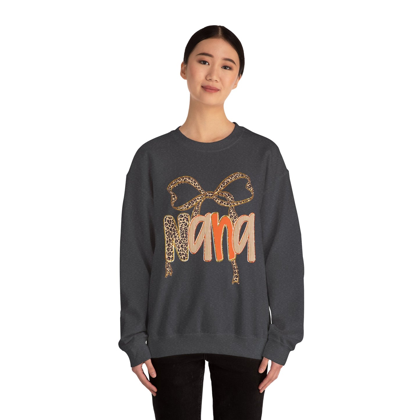 Leopard Print Nana Crewneck Sweatshirt, Cozy Gift for Grandmothers, Perfect for Birthdays, Mother's Day, Family Gatherings, Casual Wear