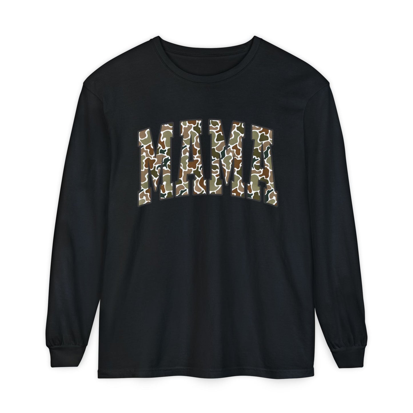 Unisex Long Sleeve T-Shirt, Camo Mama Tee, Perfect Gift for Moms, Casual Wear, Everyday Comfort