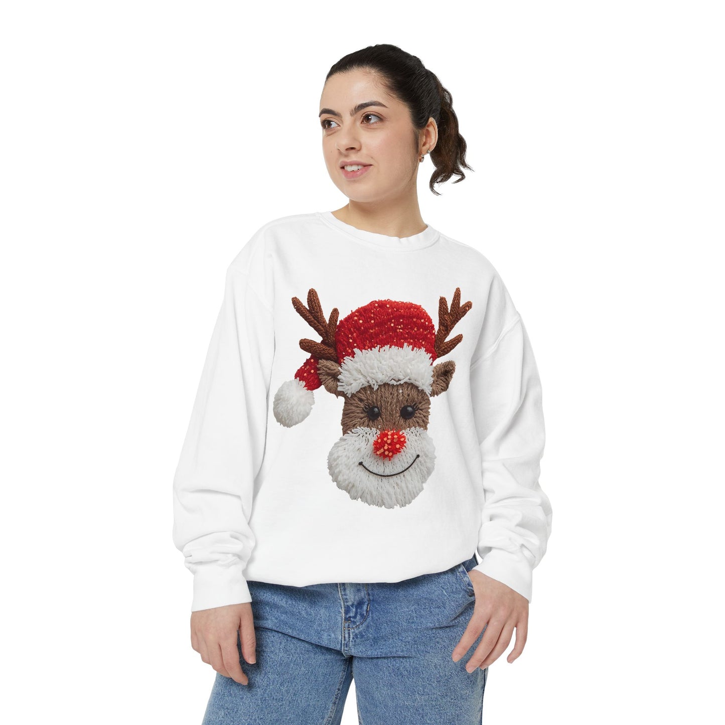 Festive Reindeer Sweatshirt Comfort Colors