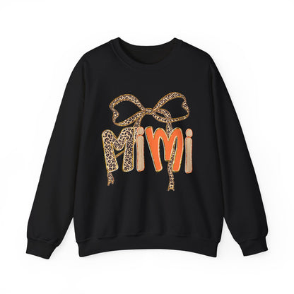 Mimi Leopard Print Sweatshirt, Cozy Crewneck for Grandmothers, Personalized Gift, Comfortable Casual Wear, Birthday Gift, Family Gatherings