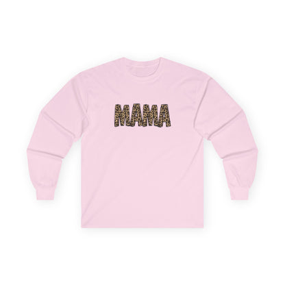 Mama Leopard Print Long Sleeve Tee