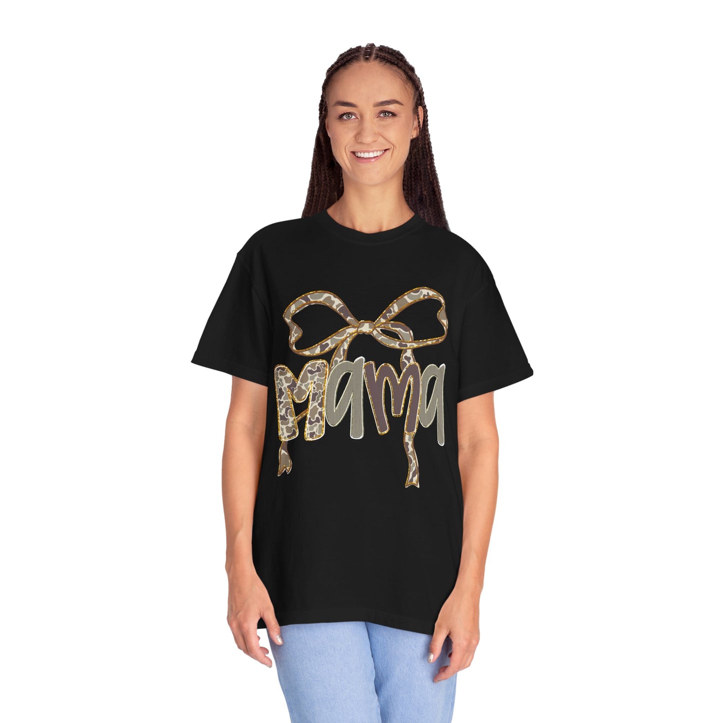 Mama Camo Bow Graphic T-shirt