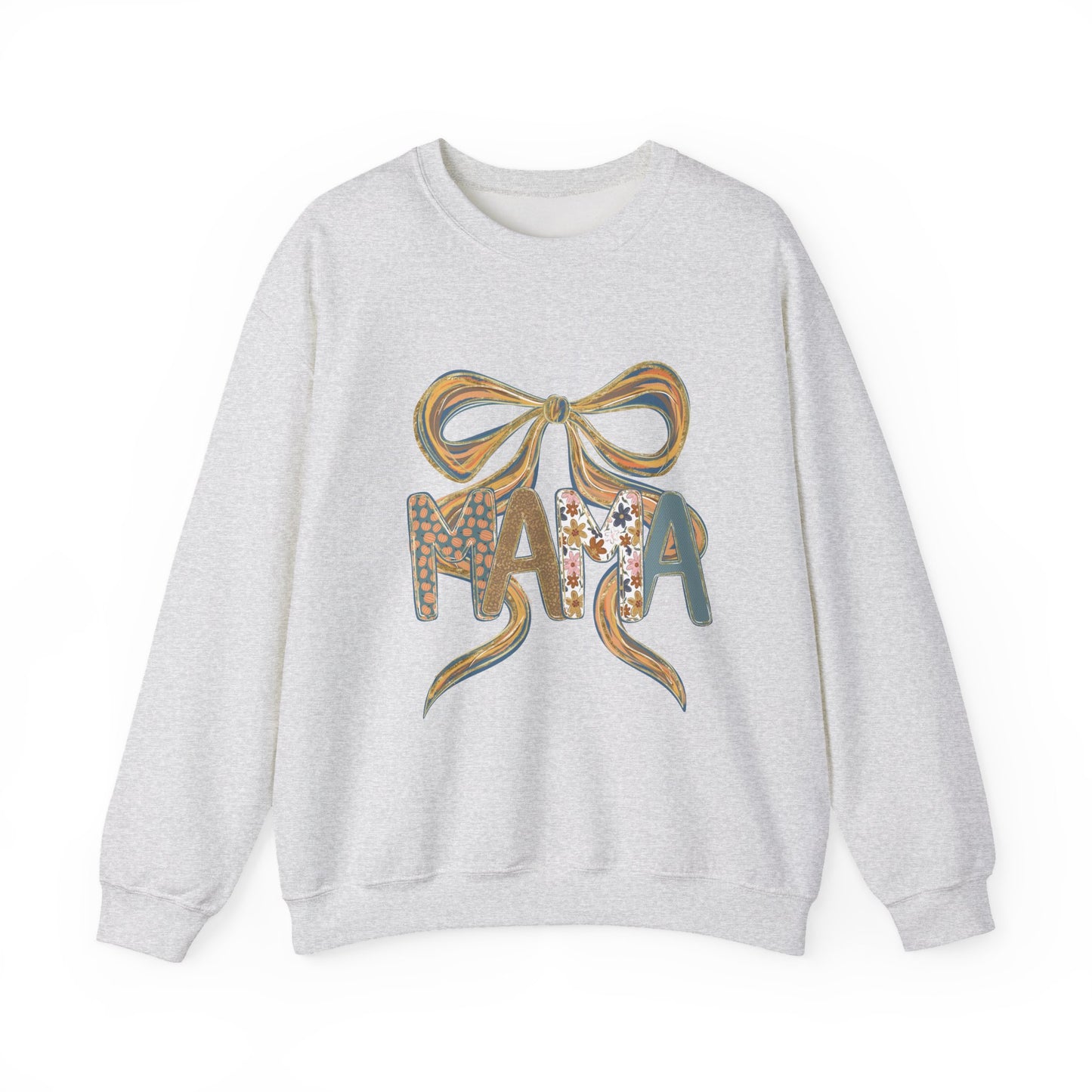 Floral Bow Mama Sweatshirt - Cozy Gift for Moms, Spring Fashion, Mother's Day, Birthday Present, Everyday Wear