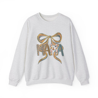 Floral Bow Mama Sweatshirt - Cozy Gift for Moms, Spring Fashion, Mother's Day, Birthday Present, Everyday Wear