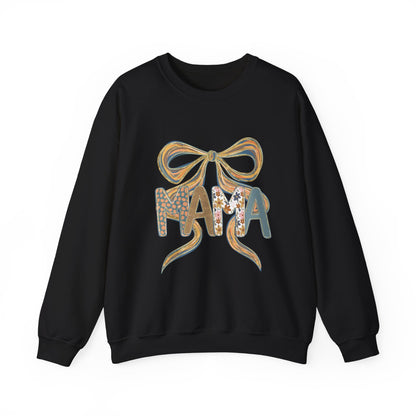 Floral Bow Mama Sweatshirt - Cozy Gift for Moms, Spring Fashion, Mother's Day, Birthday Present, Everyday Wear