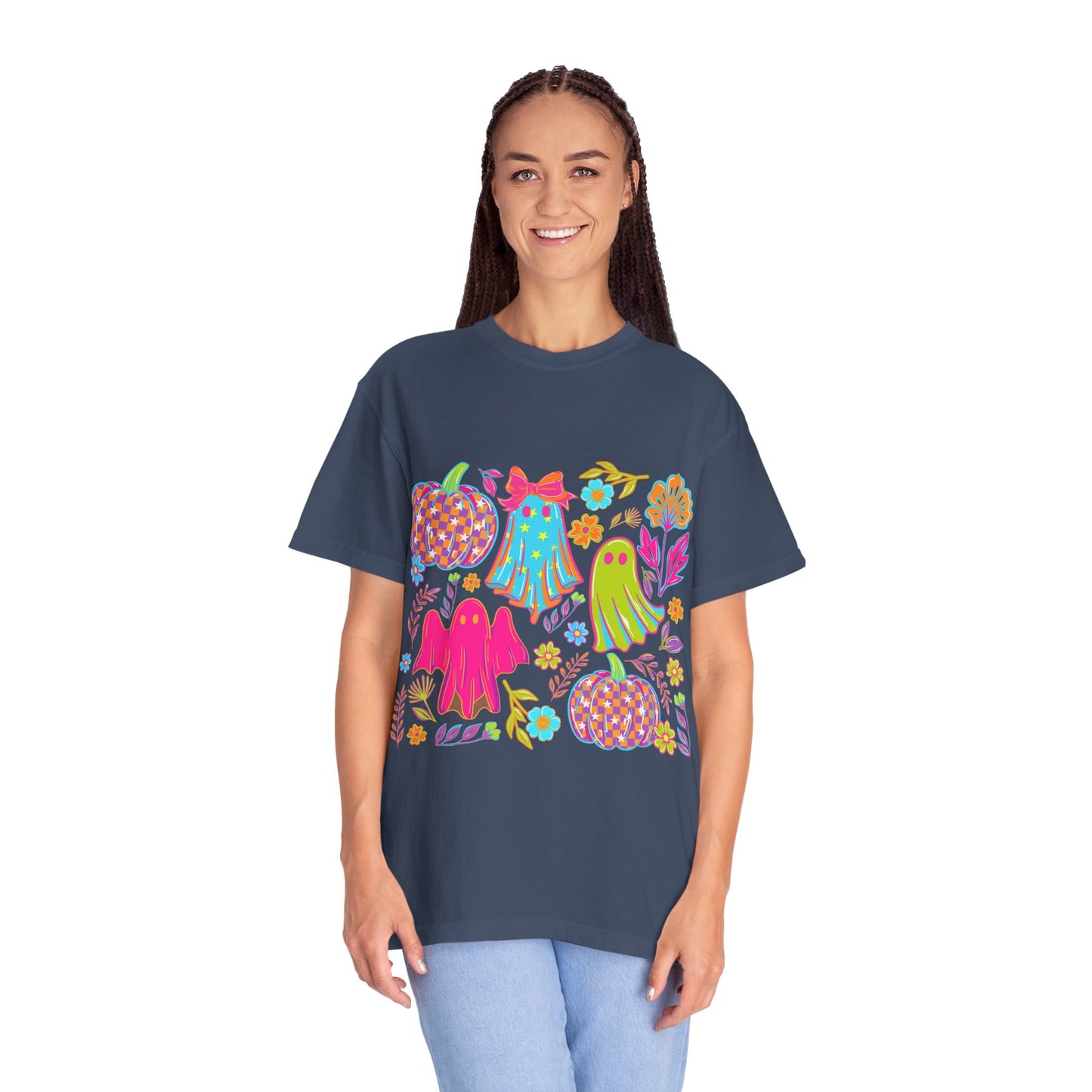Colorful Halloween T-Shirt, Unisex Spooky Tee, Ghost & Pumpkin Design, Fall Festival Wear, Halloween Costume Alternative, Gift for [...]