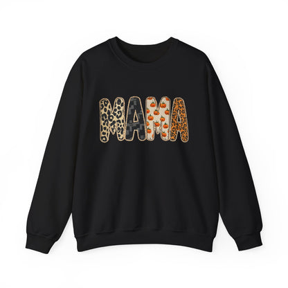 Mama Leopard Print Crewneck Sweatshirt, Gift for Moms, Cozy Casual Wear, Mother's Day Sweatshirt, Stylish Parenthood Apparel