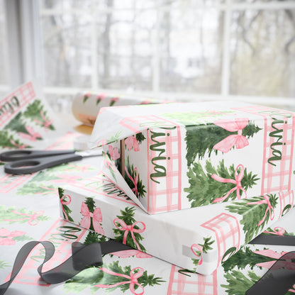 Girls Christmas Tree Wrapping Paper