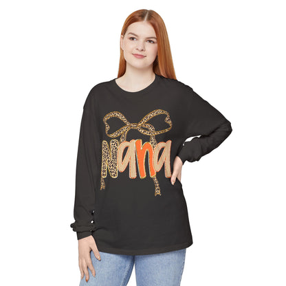 Nana Leopard Print Long Sleeve T-Shirt, Gift for Nana, Birthday Gift, Mother's Day Shirt, Animal Print Tee, Fall Apparel