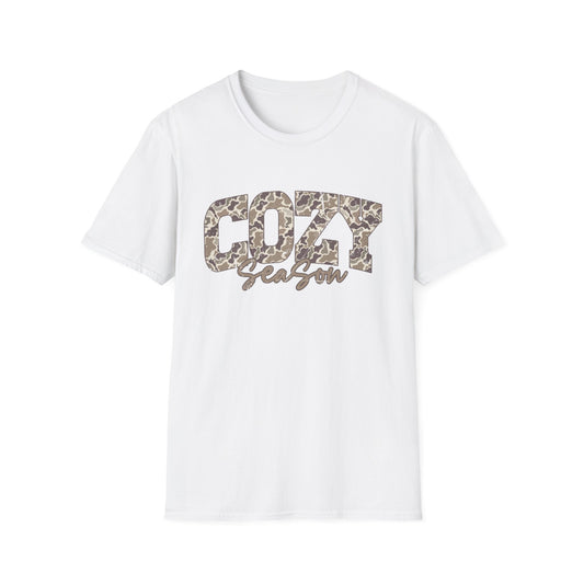 Cozy Season Camo GIldan Softstyle T-Shirt