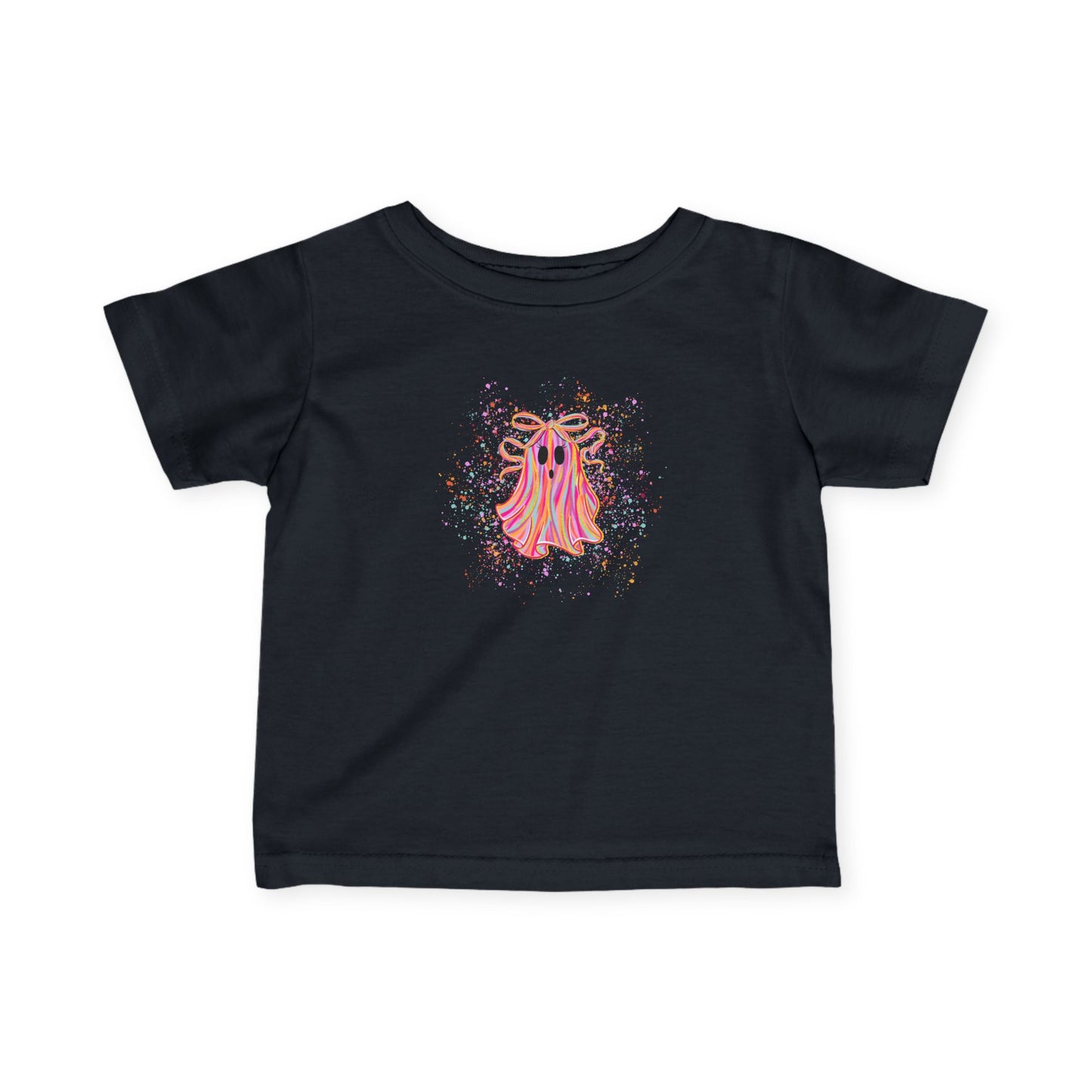 Neon Splatter Ghost Baby Tee
