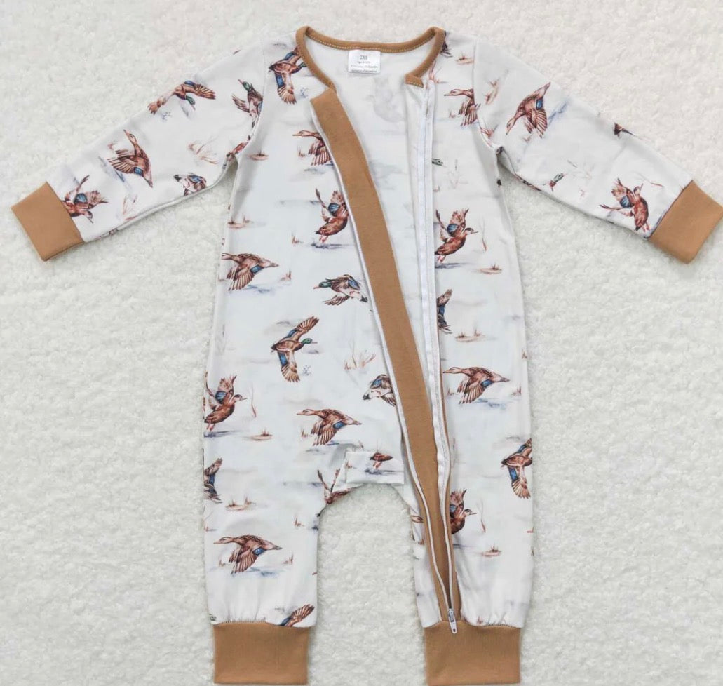 Mallard Duck Bamboo Zip Romper