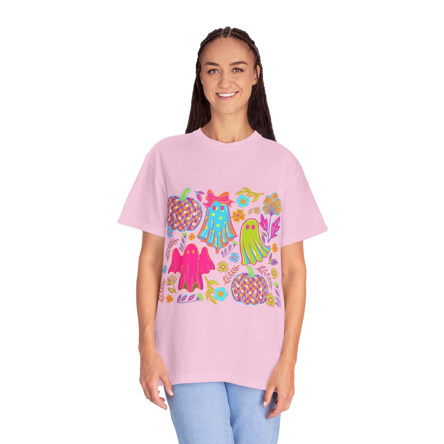 Colorful Halloween T-Shirt, Unisex Spooky Tee, Ghost & Pumpkin Design, Fall Festival Wear, Halloween Costume Alternative, Gift for [...]