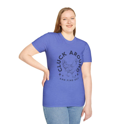 Funny Chicken T-Shirt - Cluck Around, Gift for Farm Lovers, Casual Wear, Chicken Enthusiast Tee, Funny Farm Animal Shirt