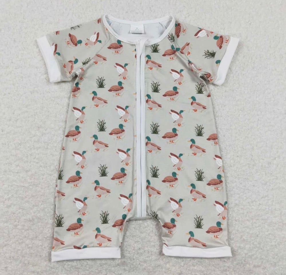 Boys Mallard Shorts Zipper Romper