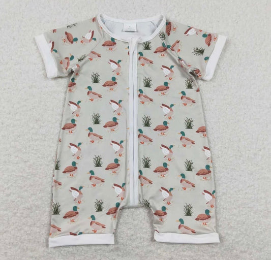 Boys Mallard Shorts Zipper Romper