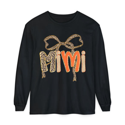 Mimi Long Sleeve T-Shirt, Garment-Dyed Tee, Perfect Gift for Moms and Grandmas, Casual Wear, Ideal for Birthdays or Mother's Day