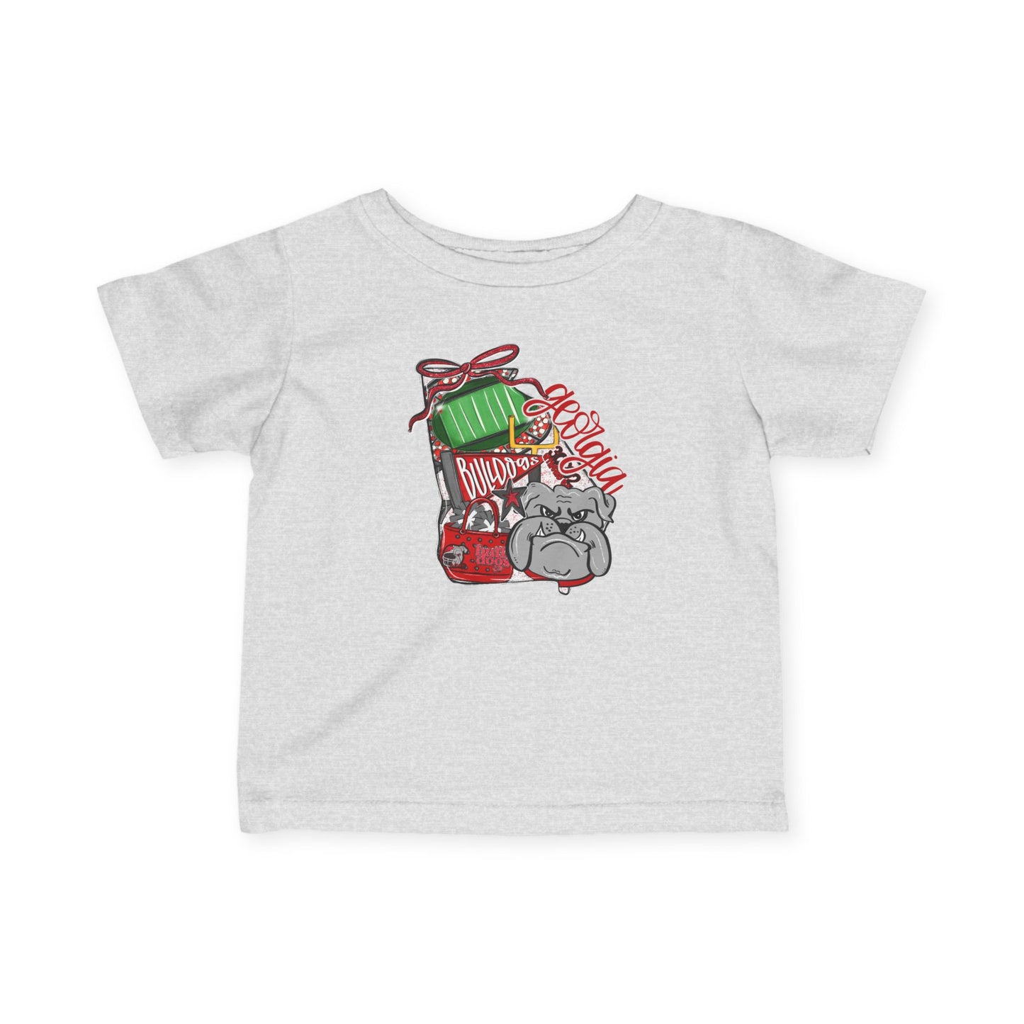 Adorable Holiday Infant Tee with Cute Bulldog Design, Baby Shirt, Christmas Gift, Toddler Apparel, Cute Baby Clothes, Pet Lovers