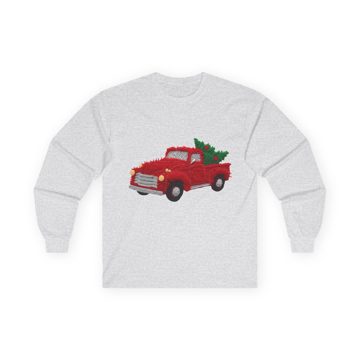 Retro Christmas Pickup Long Sleeve Tee Gildan