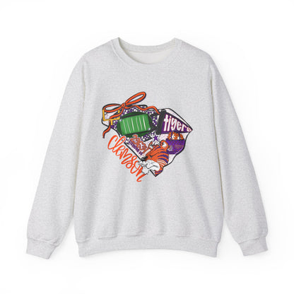 Clemson Tigers Unisex Sweatshirt, College Apparel, Holiday Gift, Cozy Crewneck, Casual Style, Football Fan Gear