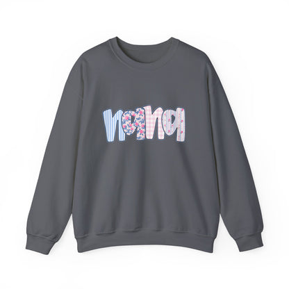 Nana Pink & Blue Floral Crew Neck