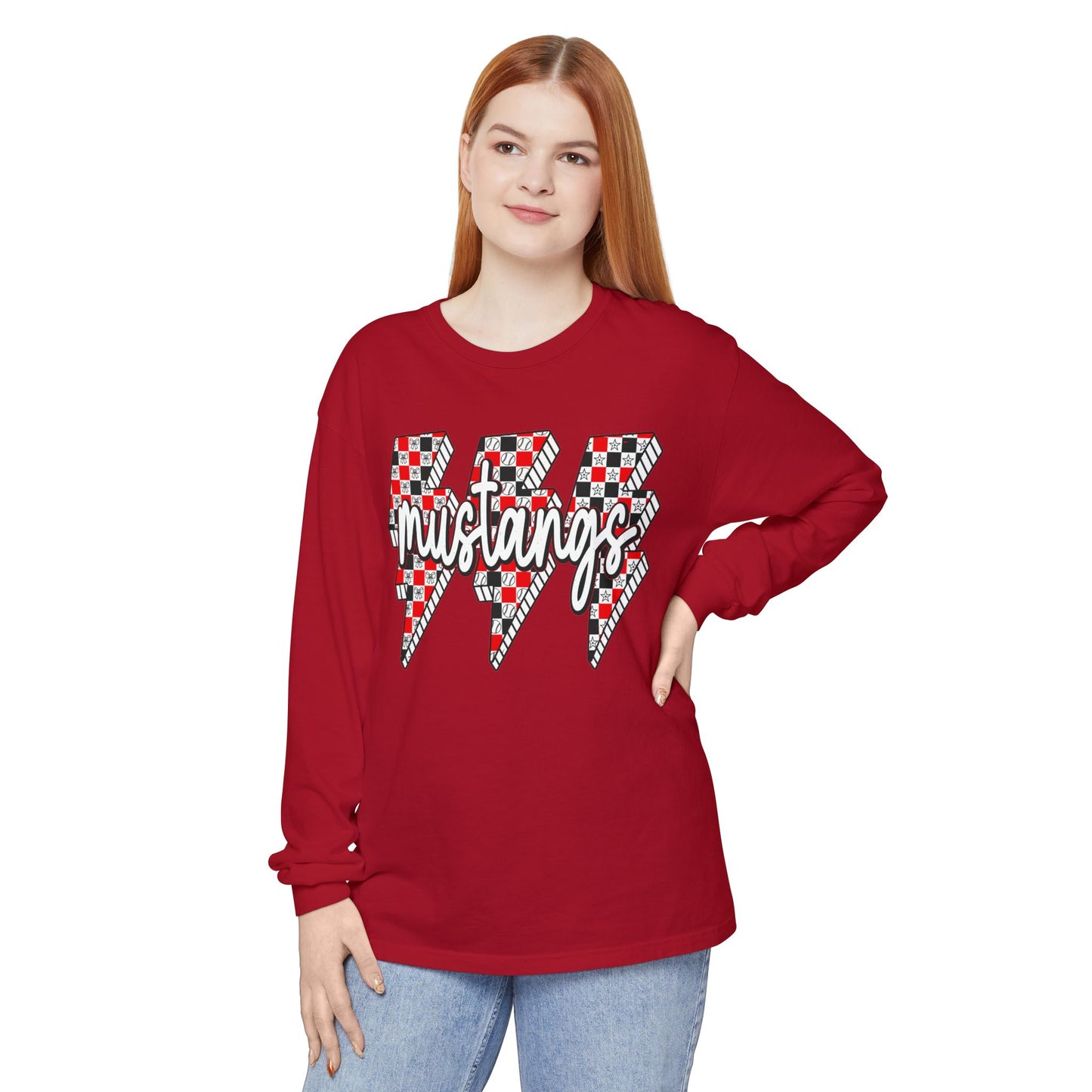 Stylish Mustangs Long Sleeve T-Shirt for Everyday Wear, Unisex Garment-dyed Tee, Perfect for School Spirit, Sport Events, Gifts, [...]