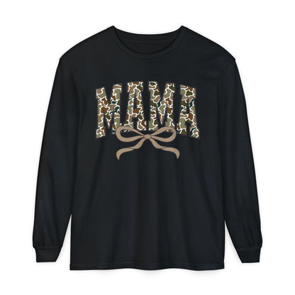 Mama Camo Long Sleeve Tee, Comfortable Unisex T-Shirt for Moms, Perfect Gift for Mother's Day, Casual Wear, Family Outings, Everyday Style