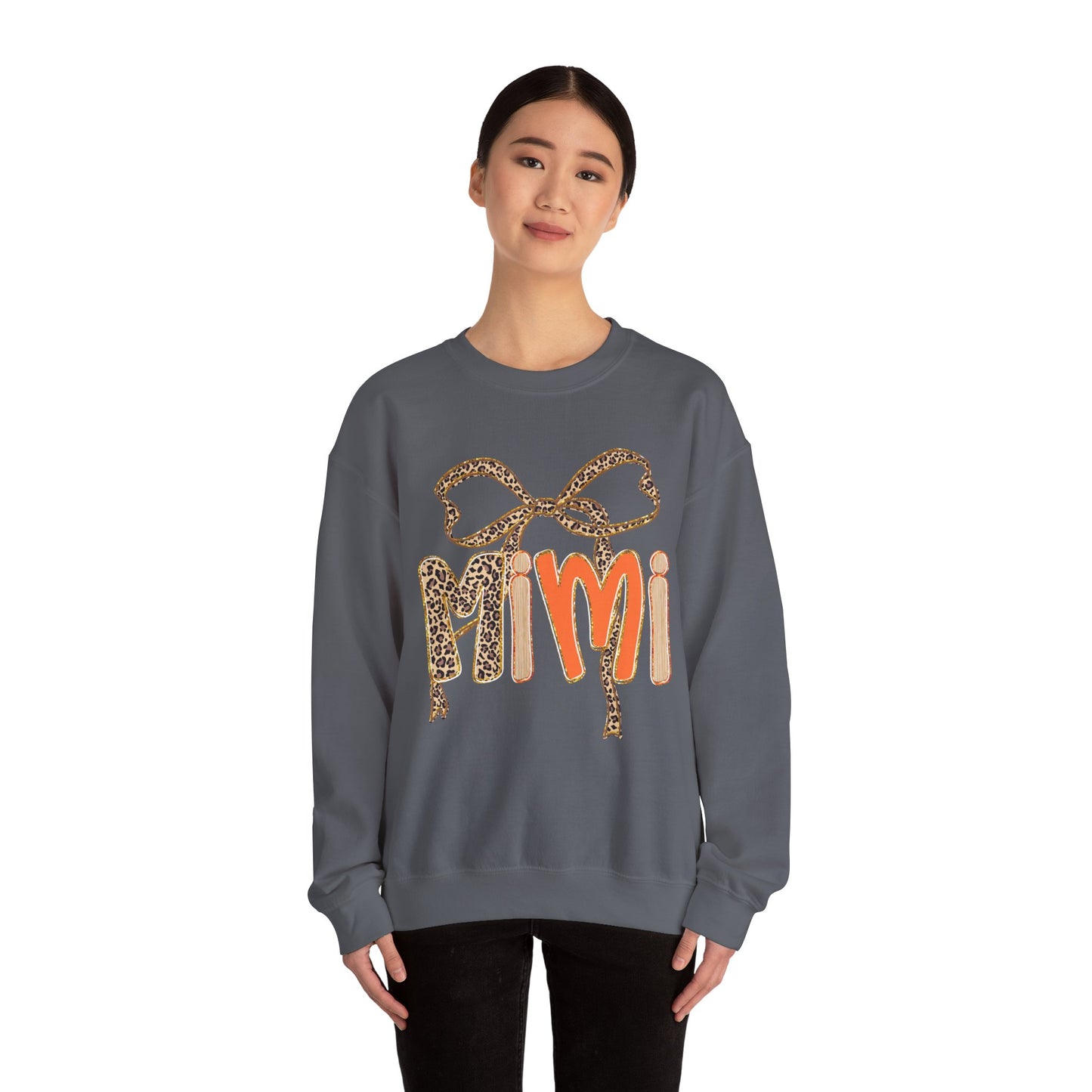 Mimi Leopard Print Sweatshirt, Cozy Crewneck for Grandmothers, Personalized Gift, Comfortable Casual Wear, Birthday Gift, Family Gatherings