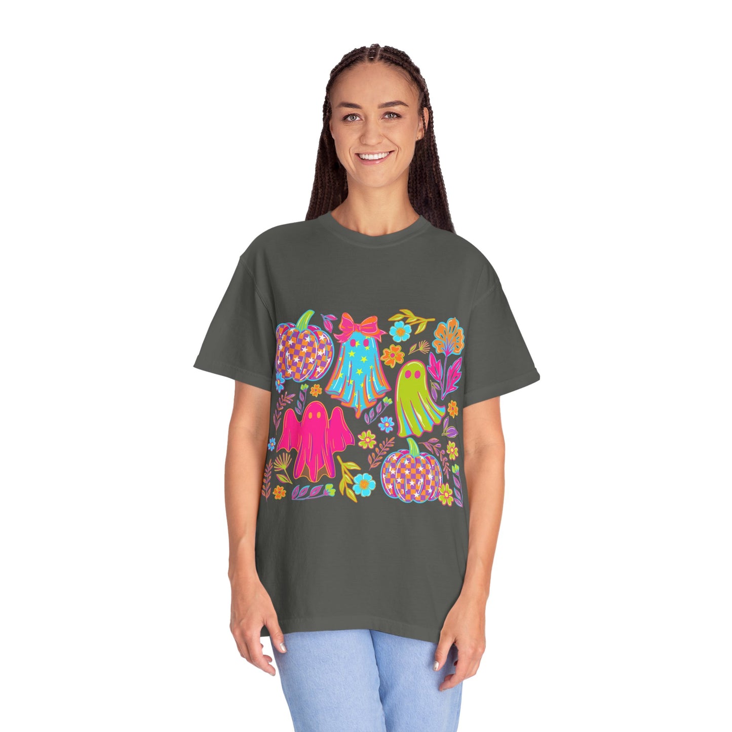 Colorful Halloween T-Shirt, Unisex Spooky Tee, Ghost & Pumpkin Design, Fall Festival Wear, Halloween Costume Alternative, Gift for [...]