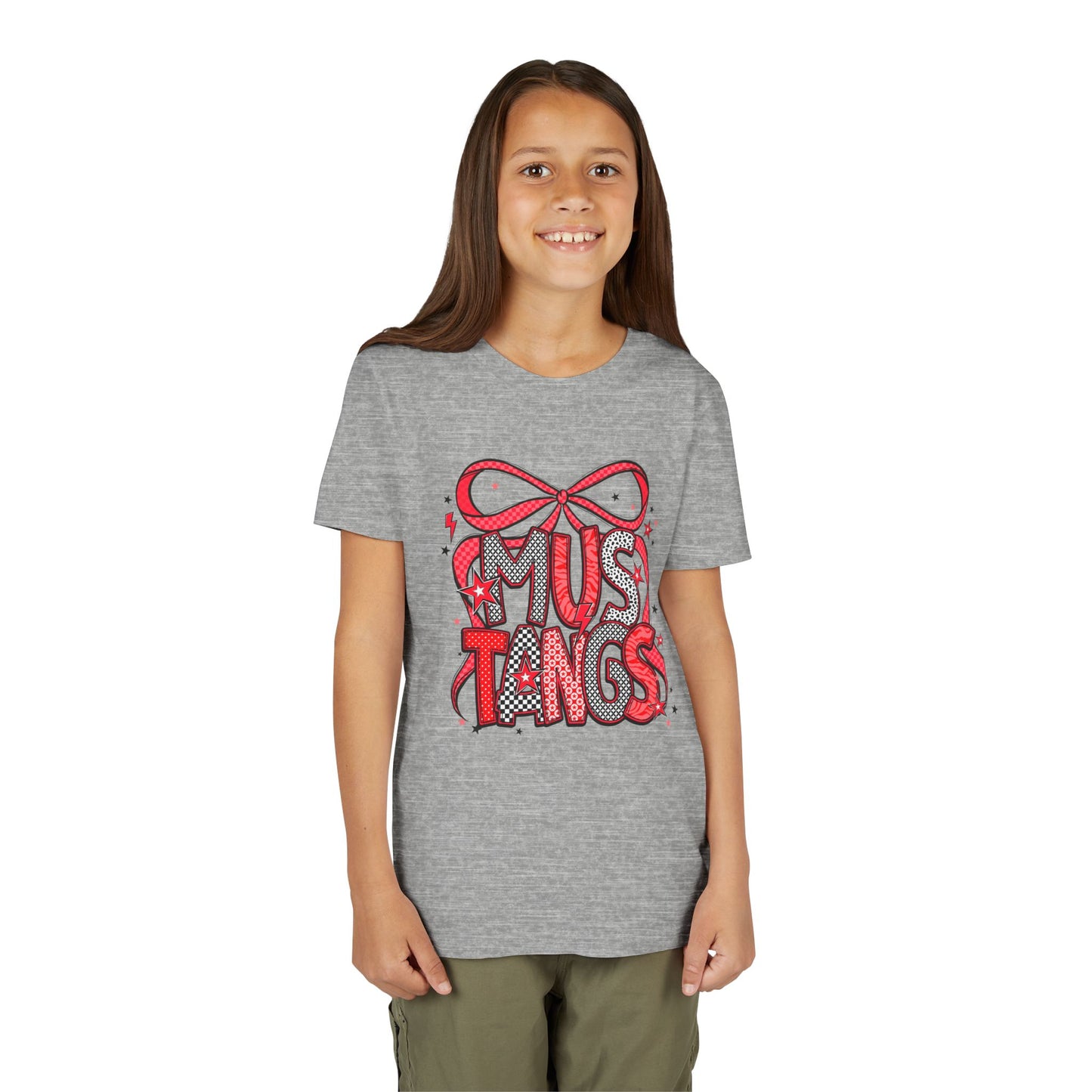 Mustangs Youth Tee, Fun Casual T-Shirt for Kids, Perfect for Birthdays, School Events, Team Spirit, or Everyday Wear