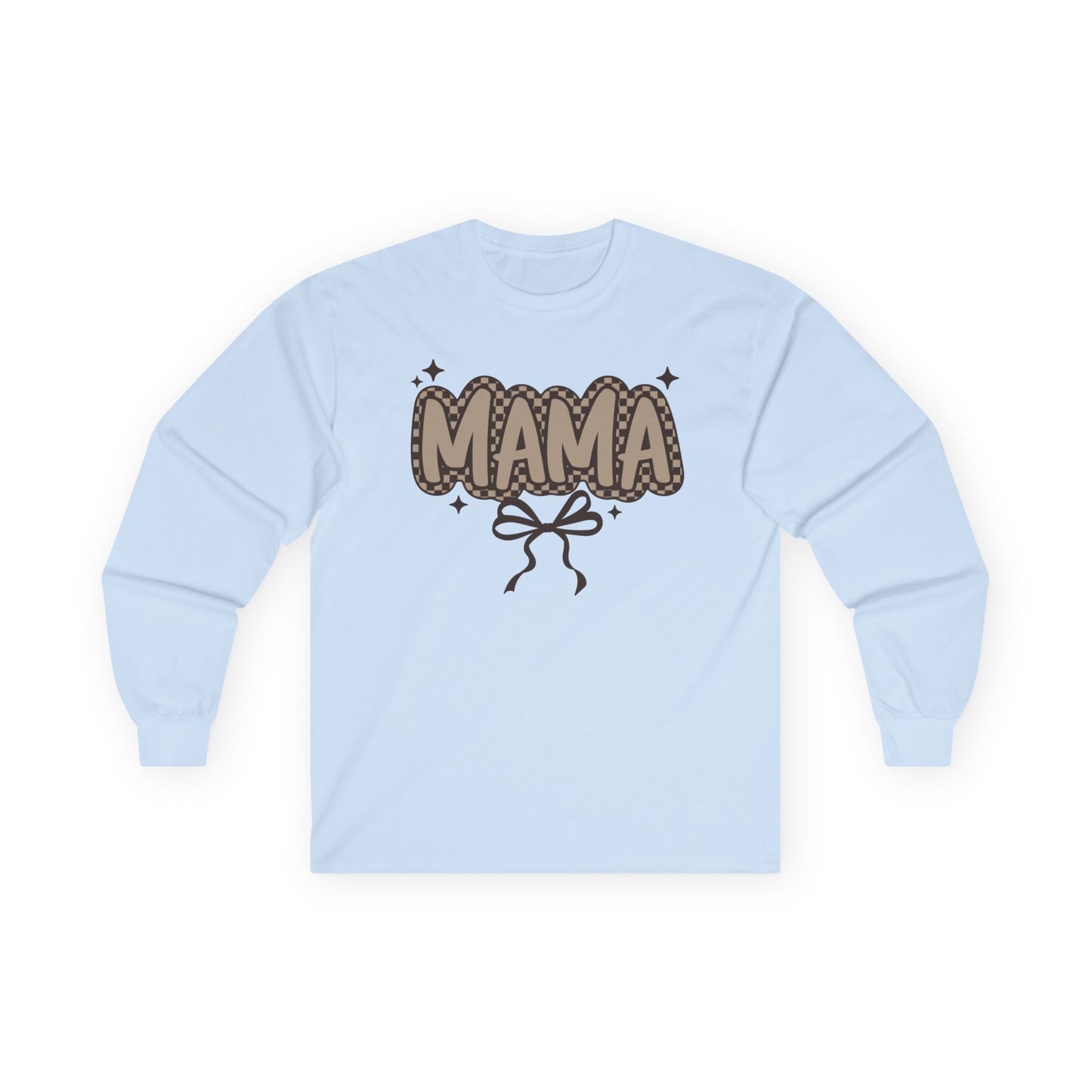 Mama Graphic Long Sleeve Tee — Cute Bow & Stars Mother's Day Shirt