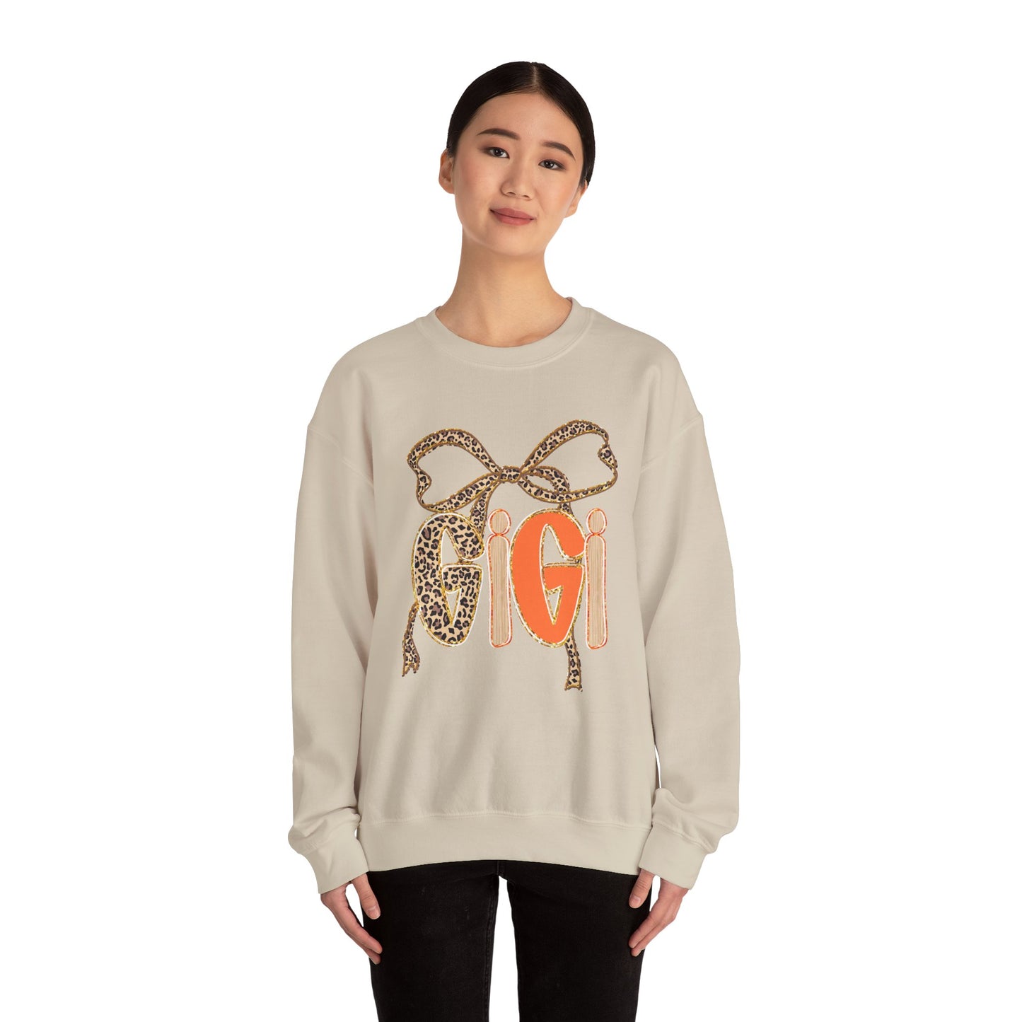 Leopard Print Gigi Crewneck Sweatshirt, Cozy Unisex Pullover, Trendy Fashion Top, Gift for Her, Casual Wear, Birthday Gift