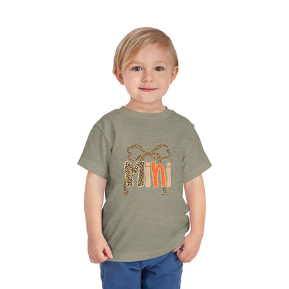 Mini Bow Toddler Tee, Cute Kids T-shirt, Birthday Gift for Girls, Animal Print Shirt, Children's Casual Wear