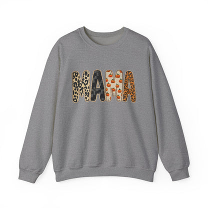 Mama Leopard Print Crewneck Sweatshirt, Gift for Moms, Cozy Casual Wear, Mother's Day Sweatshirt, Stylish Parenthood Apparel