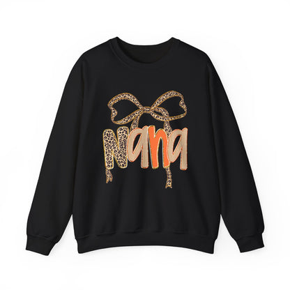 Leopard Print Nana Crewneck Sweatshirt, Cozy Gift for Grandmothers, Perfect for Birthdays, Mother's Day, Family Gatherings, Casual Wear
