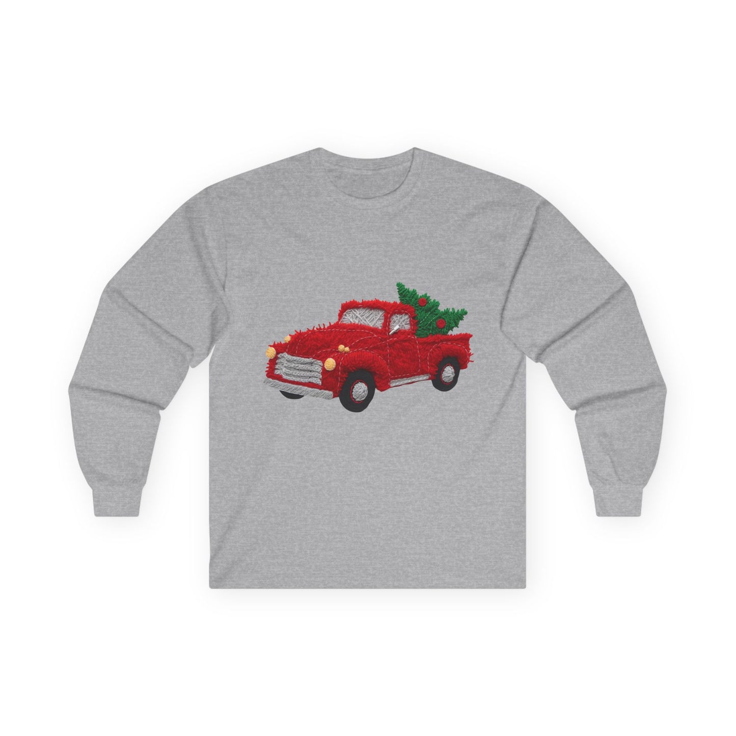 Retro Christmas Pickup Long Sleeve Tee Gildan