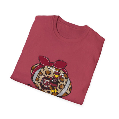 Leopard Print Gamecocks T-Shirt, Trendy Unisex Tee, Casual Outfit, Game Day Apparel, Sports Fan Shirt, Stylish Everyday Wear