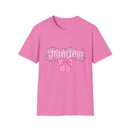 Grandma Floral Graphic T-Shirt | Gift for Grandma | Softstyle Tee for Family Celebrations, Mother's Day Gift, Casual Wear