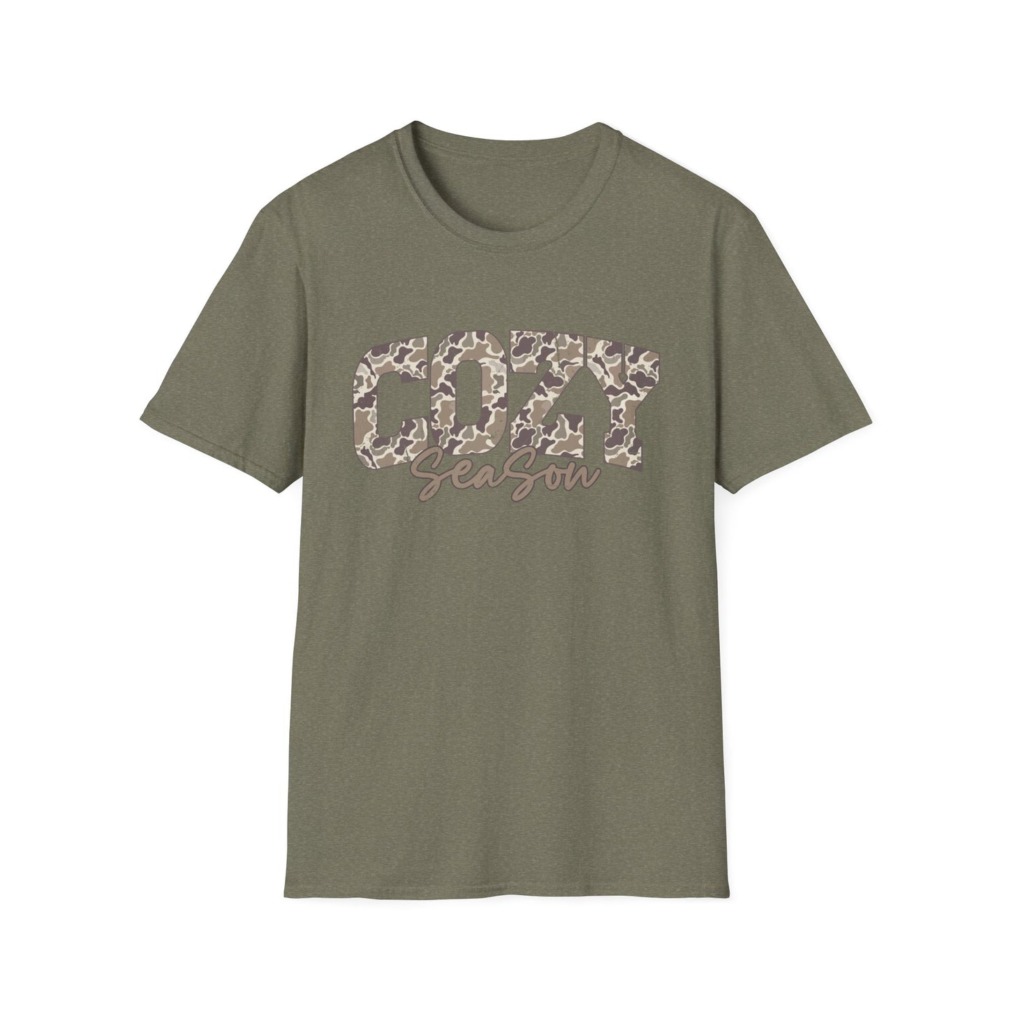 Cozy Season Camo GIldan Softstyle T-Shirt
