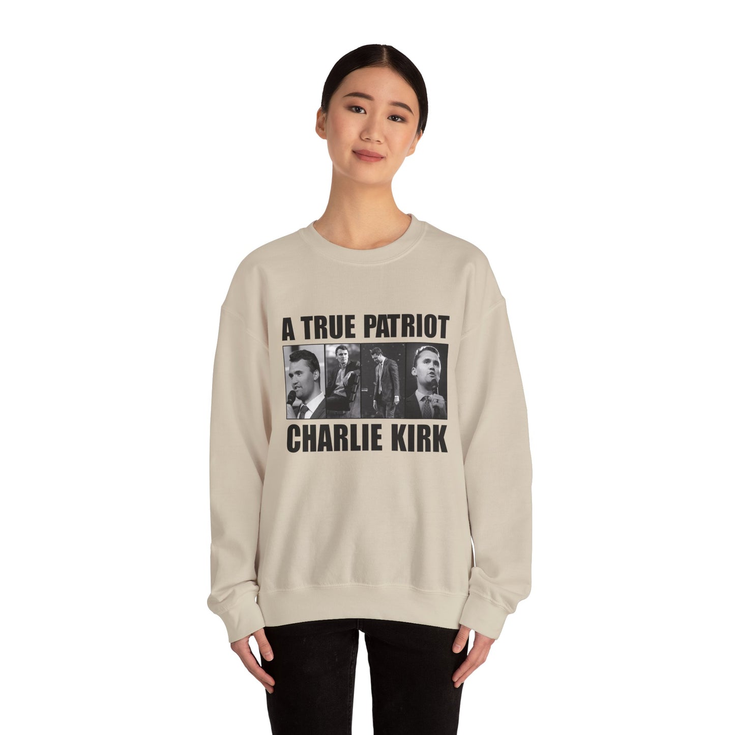 Unisex Heavy Blend™ Crewneck Sweatshirt - A True Patriot Charlie Kirk Sweatshirt, Cozy Gift for Patriots, Political Statement, [...]