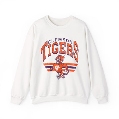 Clemson Tigers Crewneck Sweatshirt, Comfortable College Apparel, Unisex Sweatshirt, Sports Fan Gear, Game Day Outfit, Classic Sweatshirt
