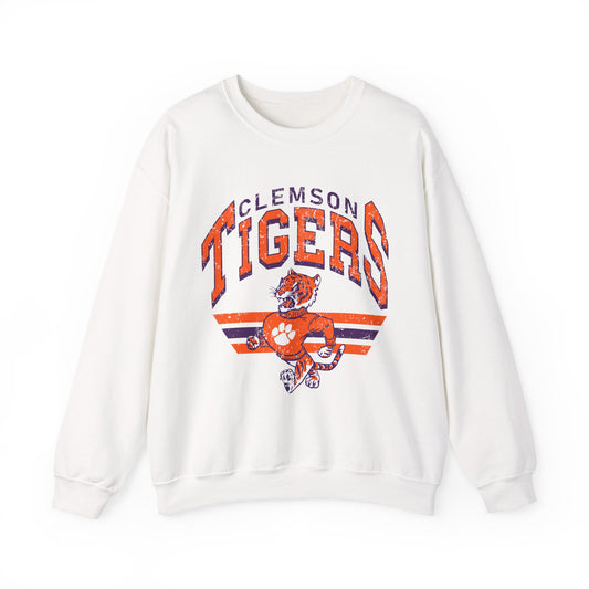 Clemson Tigers Crewneck Sweatshirt, Comfortable College Apparel, Unisex Sweatshirt, Sports Fan Gear, Game Day Outfit, Classic Sweatshirt