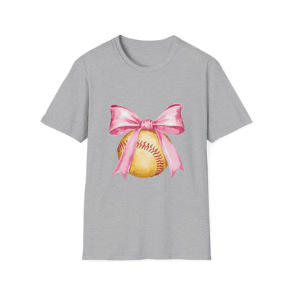 Pink Ribbon Baseball T-Shirt for Softball Lovers, Support Breast Cancer Awareness, Gift for Coaches and Players, Casual Wear