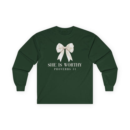 She is Worthy Gildan Longsleeve