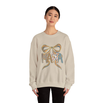Floral Bow Mama Sweatshirt - Cozy Gift for Moms, Spring Fashion, Mother's Day, Birthday Present, Everyday Wear