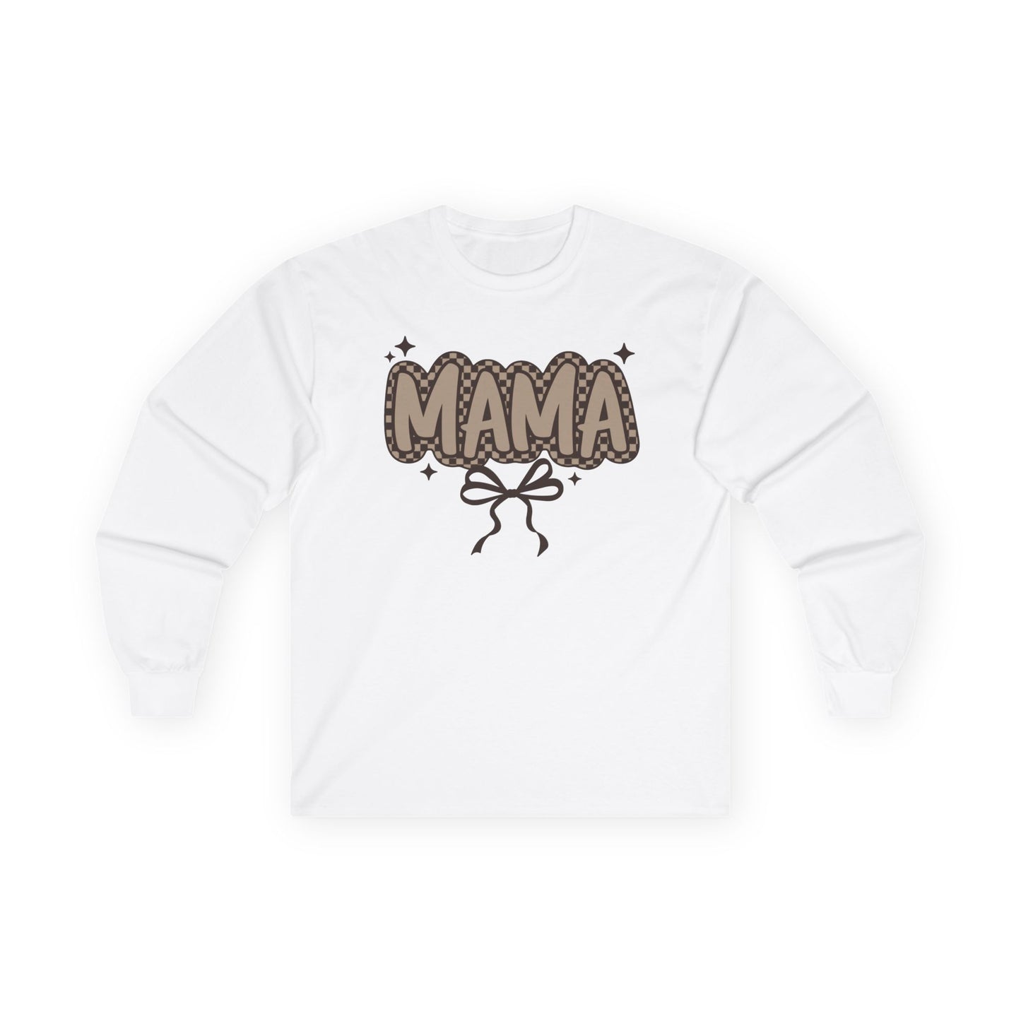 Mama Graphic Long Sleeve Tee — Cute Bow & Stars Mother's Day Shirt