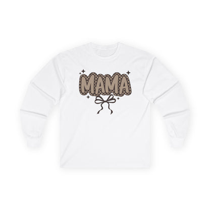 Mama Graphic Long Sleeve Tee — Cute Bow & Stars Mother's Day Shirt