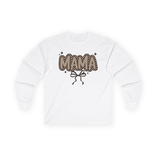 Mama Graphic Long Sleeve Tee — Cute Bow & Stars Mother's Day Shirt