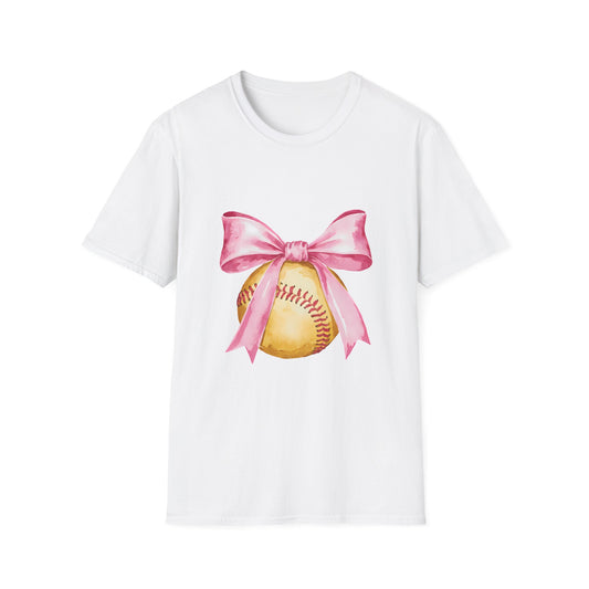 Pink Ribbon Baseball T-Shirt for Softball Lovers, Support Breast Cancer Awareness, Gift for Coaches and Players, Casual Wear